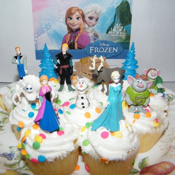 Disney Frozen Movie Cake Toppers Party Favors Set of 13 Bonus - Picture 1 of 5